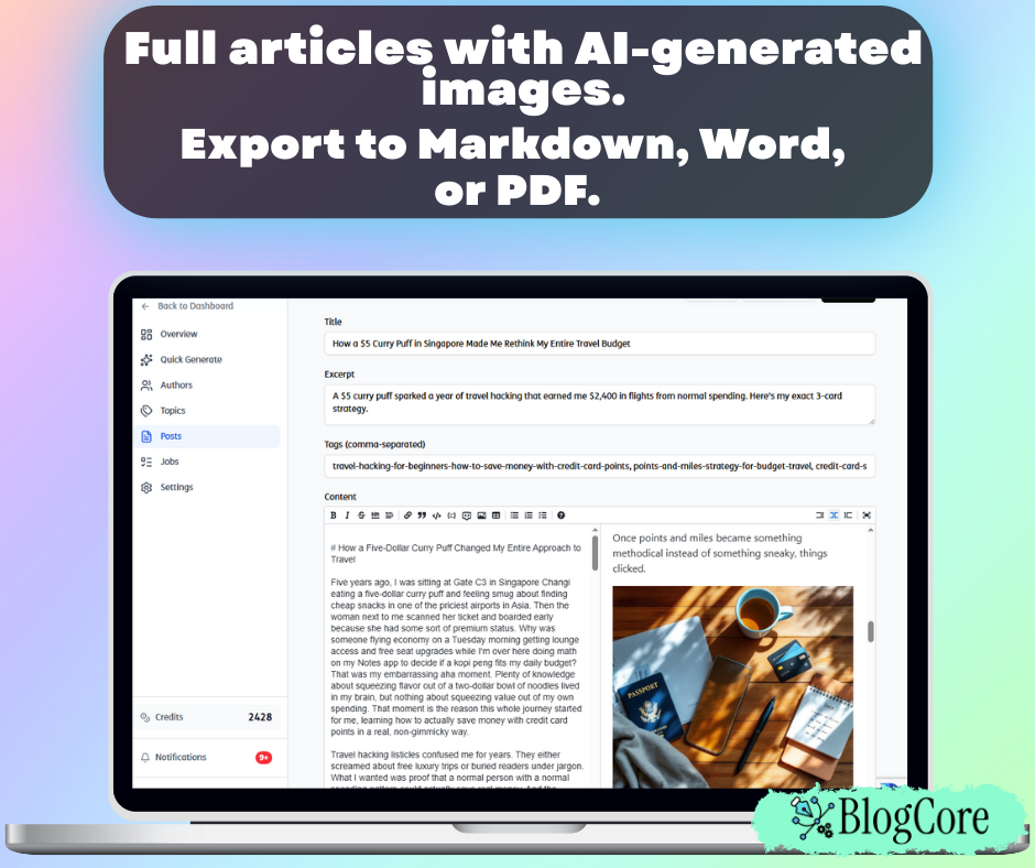 BlogCore App - AI Content Orchestrator gallery image