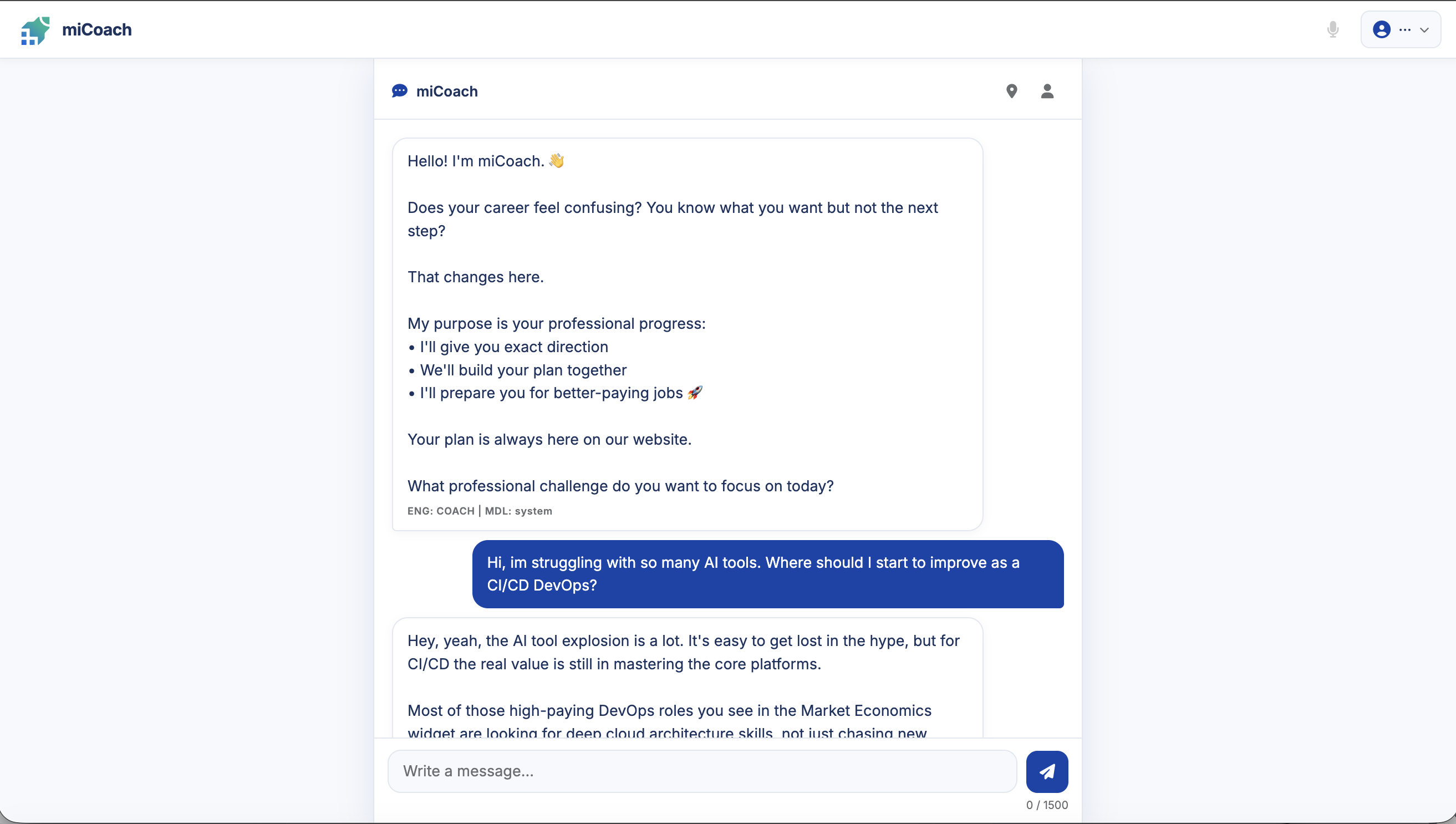 miCoach — AI Career Mentor gallery image