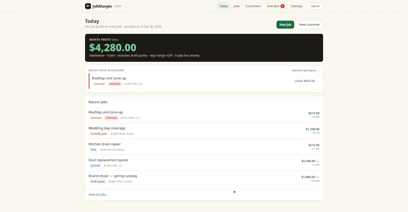 JobMargin screenshot 2