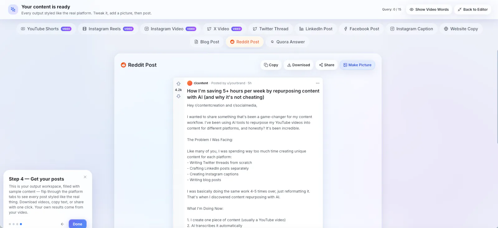 Repurpose AI 3.0 screenshot 6