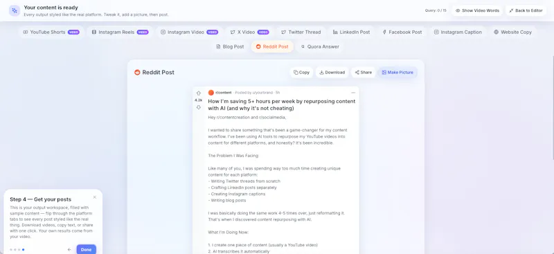 Repurpose AI 3.0 screenshot 6