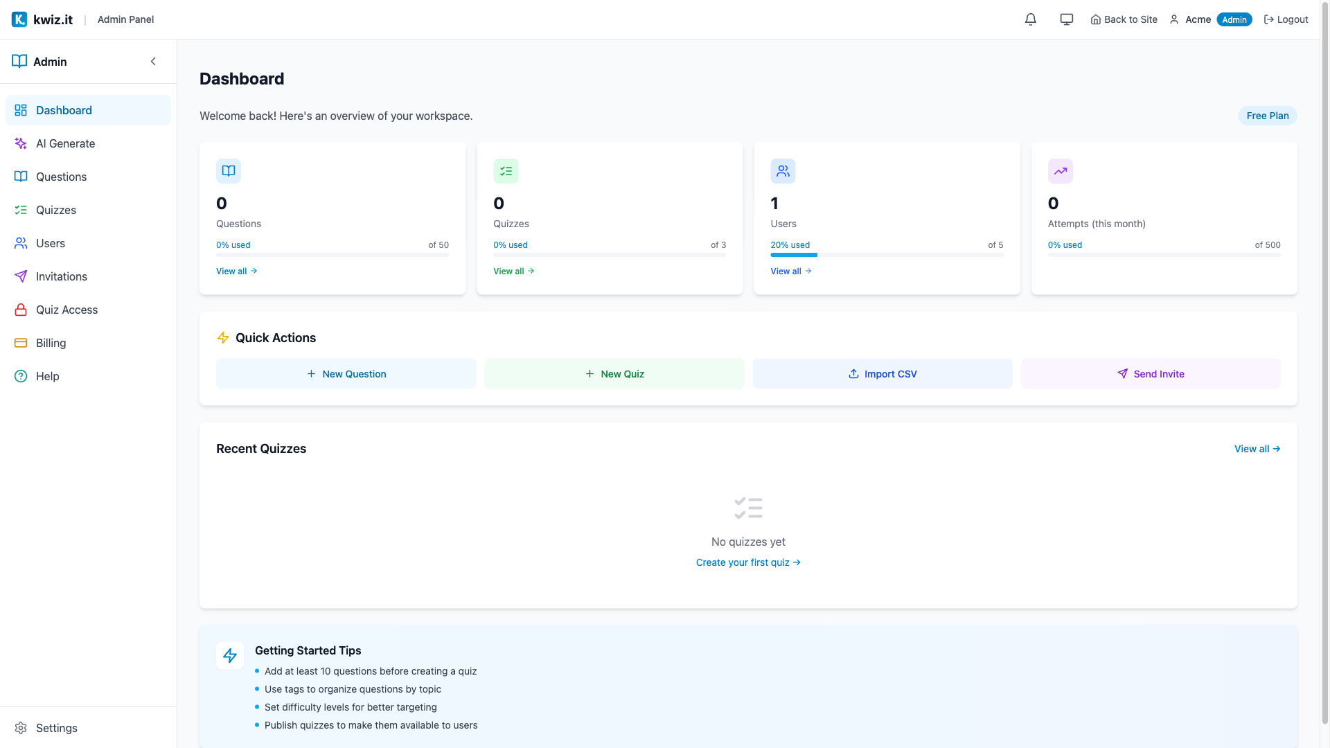 kwiz.it - Screenshot 2 showing product features and functionality