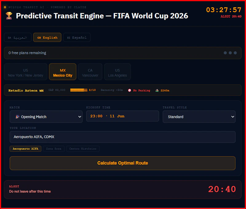  Predictive Transit Engine World Cup2026 screenshot 2