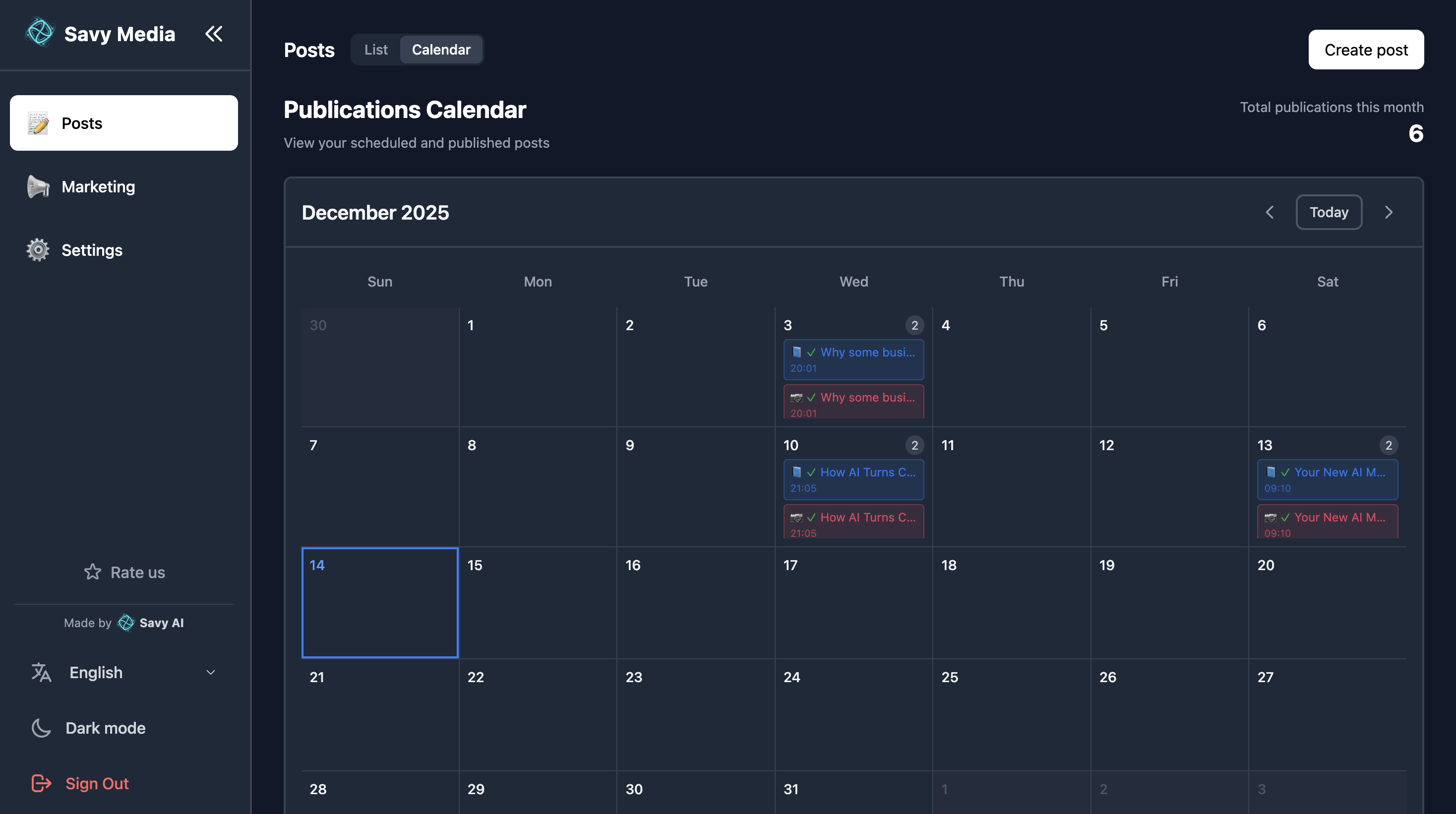Savy Media - Screenshot 2 showing product features and functionality