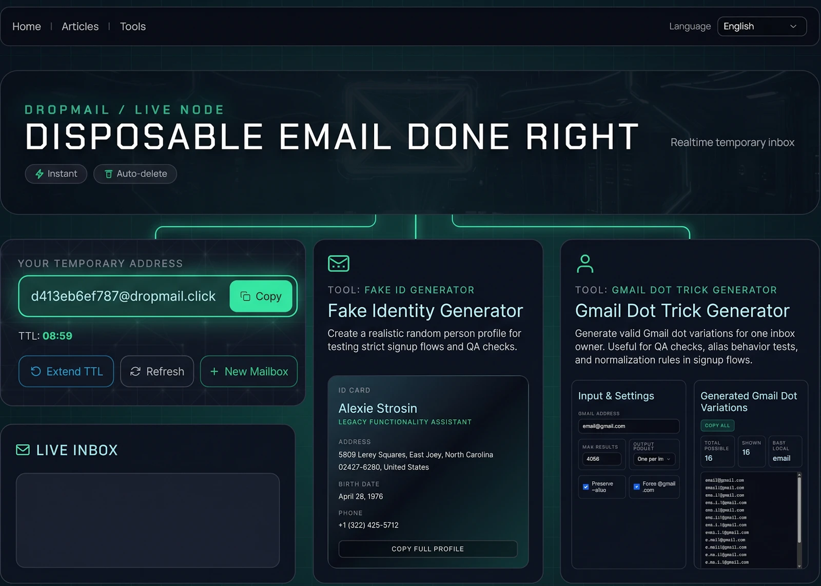 DropMail screenshot 1