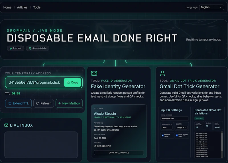 DropMail screenshot 1