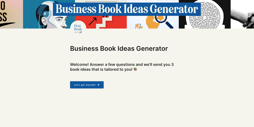 First Book ai - Book Ideas Generator