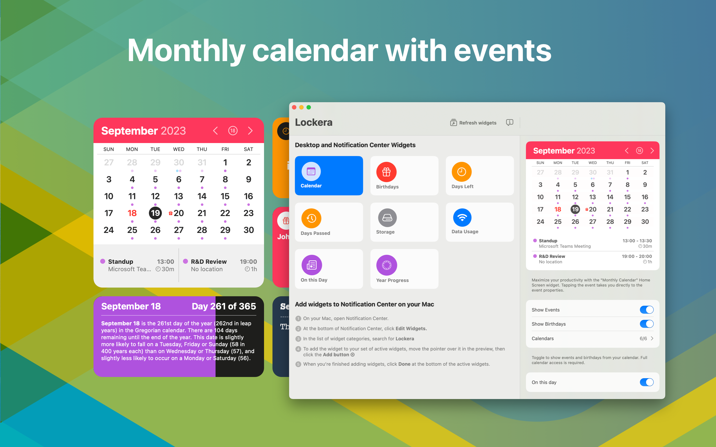 Lockera widgets - Gratis interactieve desktop -widgets voor MacOS Sonoma media 2