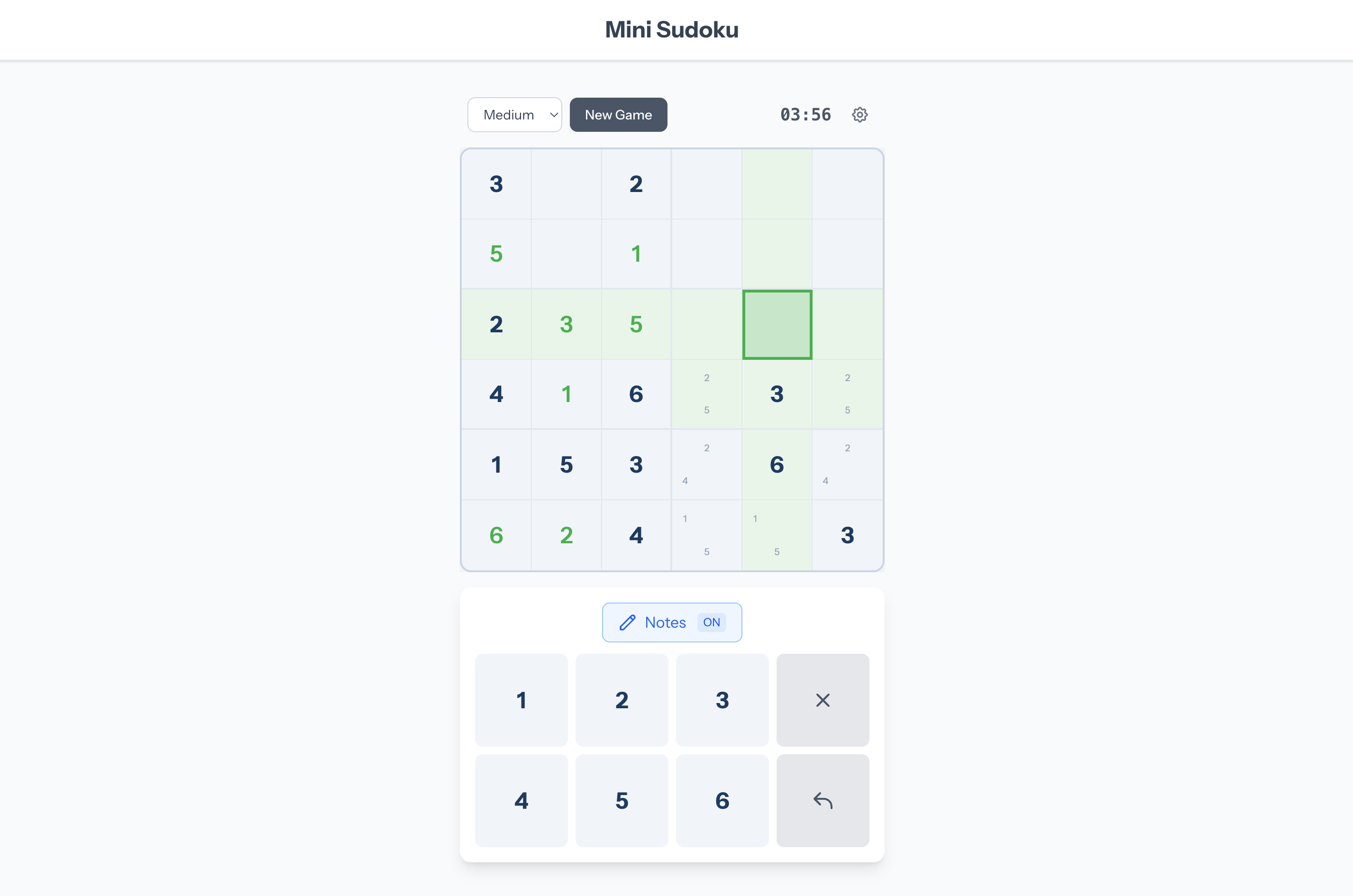 Mini Sudoku - Main product screenshot demonstrating key features and user interface