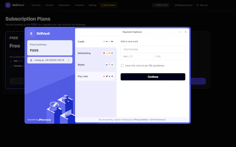SaaS Starter Supabase, Auth, & Razorpay screenshot 2