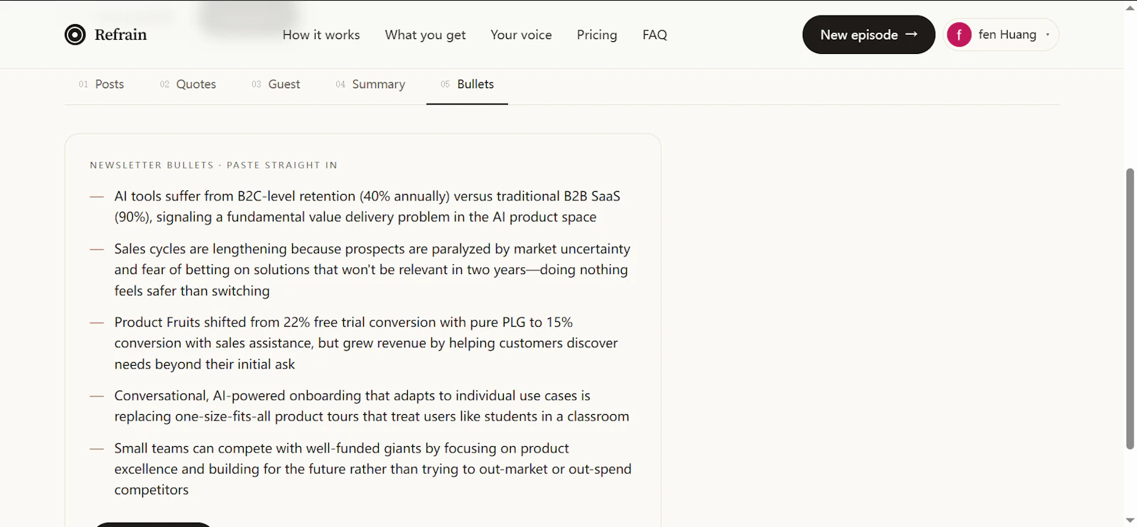 Turn podcast intoLinkedIn posts in voice screenshot 6