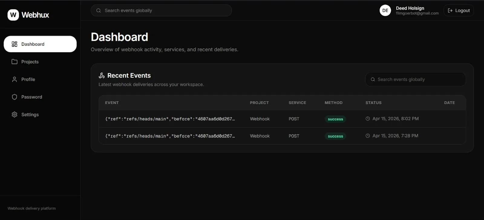 Webhux screenshot 1