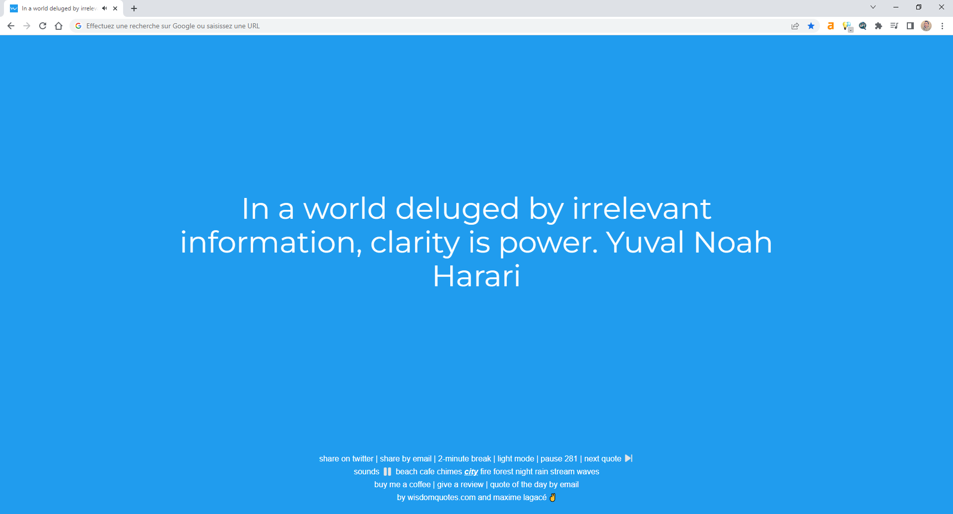 Wisdomquotes.com Chrome एक्सटेंशन - हैंडपिक्ड उद्धरण ज्ञान और आंतरिक शांति मीडिया 3