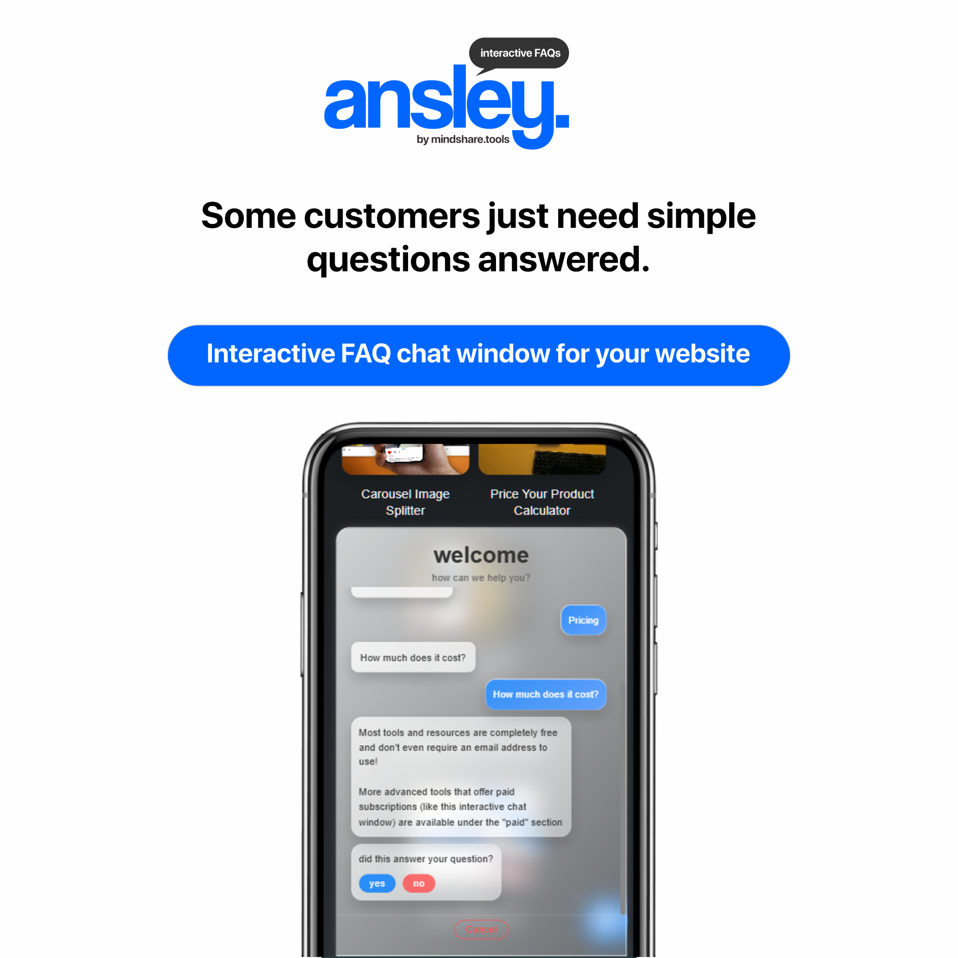 Media Ansley Quick FAQ - Tetingkap Sembang Soalan Lazim Interaktif untuk Laman Web Anda 10