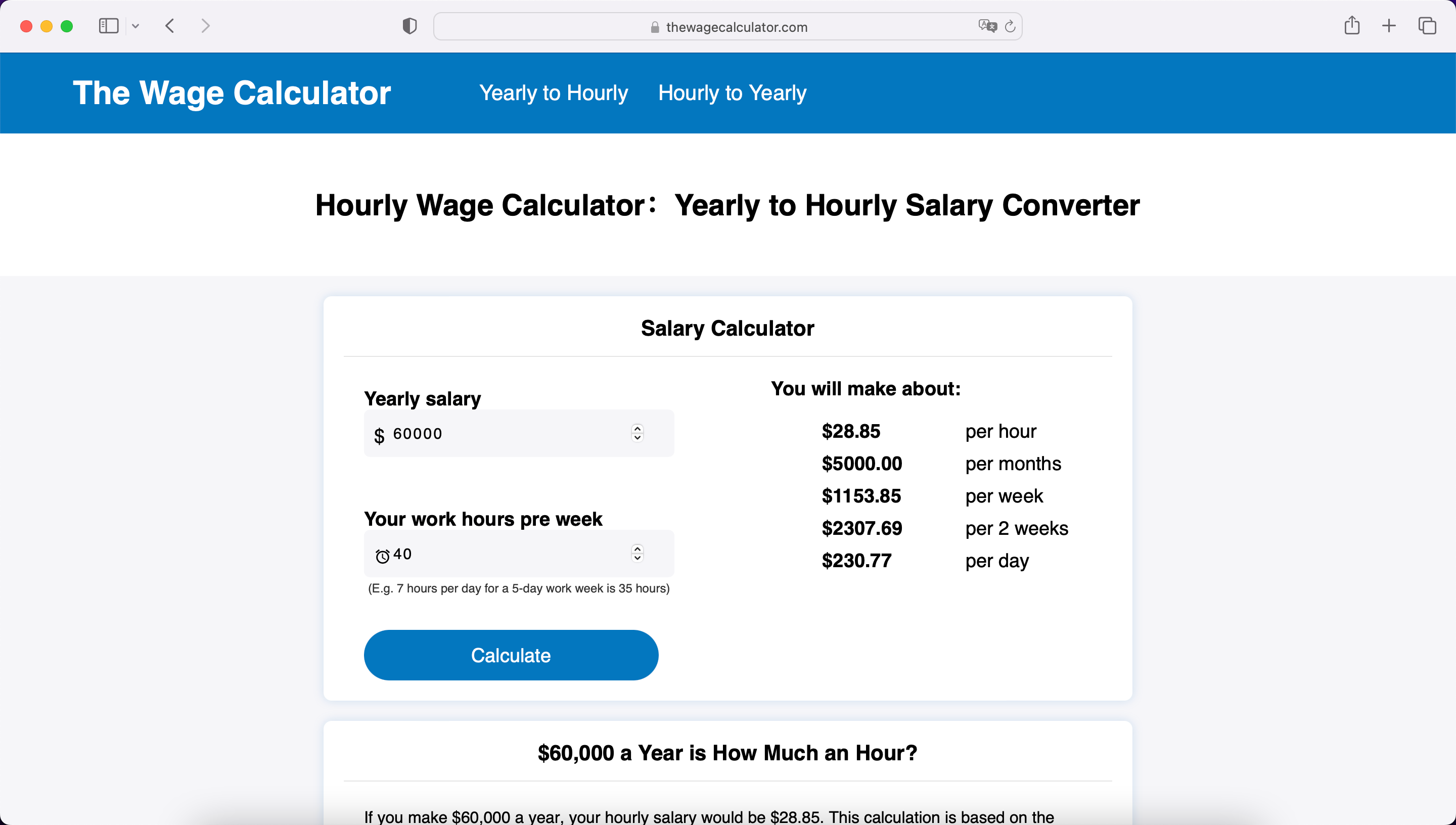 Hourly deals wage calculator