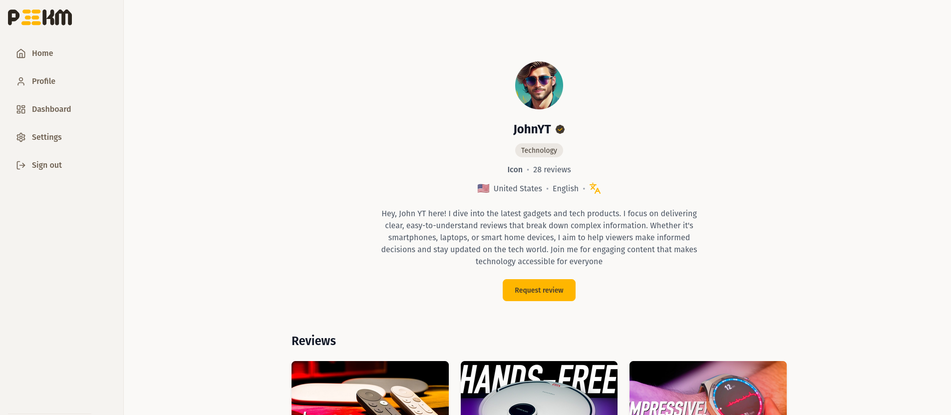 Média Prendre - Relie les startups et les youtubers via des demandes d'examen 4