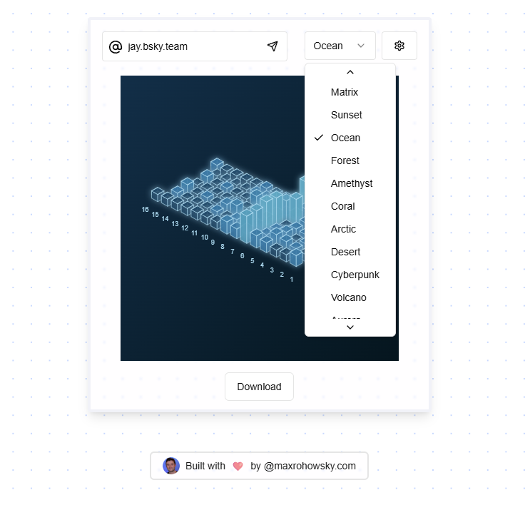 3D Bluesky Chart - Visualize your weekly activity on Bluesky in a 3D chart media 4