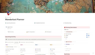 Wanderlust Travel Planners with Notion gallery image