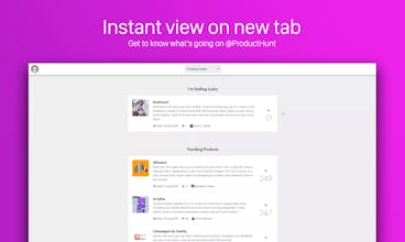 Product Hunt Trending New Tab Extension gallery image