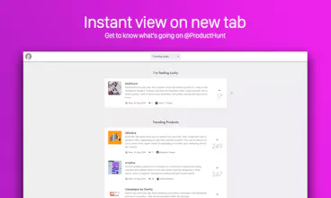 Product Hunt Trending New Tab Extension gallery image