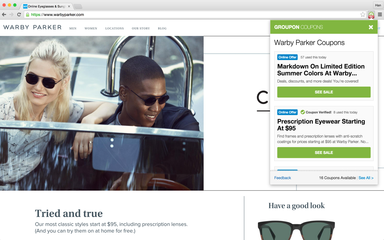 Groupon Coupons Chrome Extension gallery image