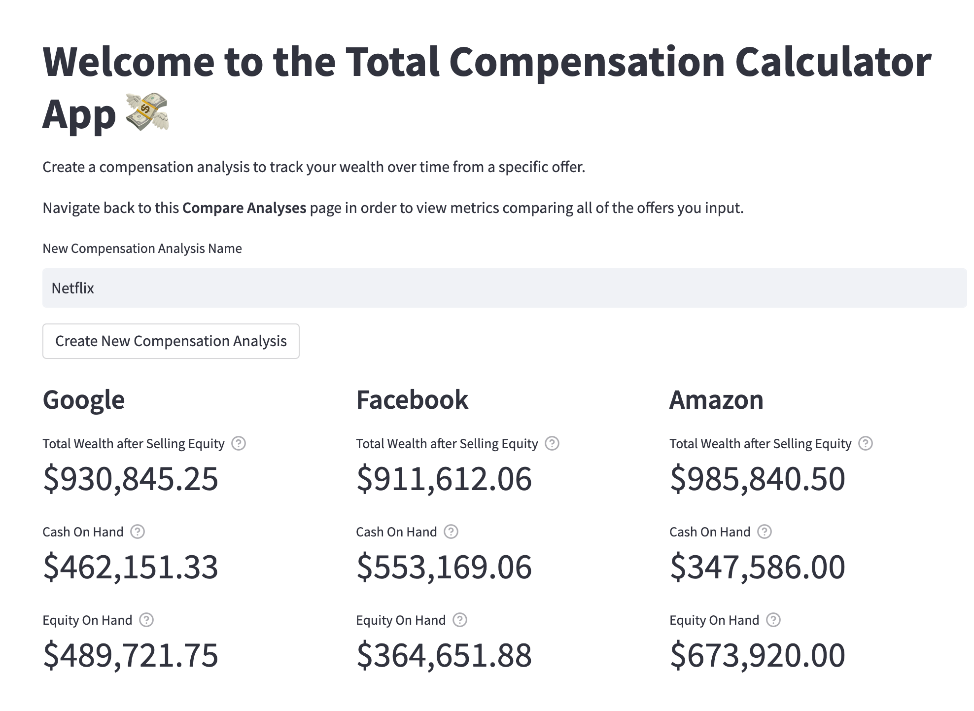 Outil de comparaison de compensation media 1