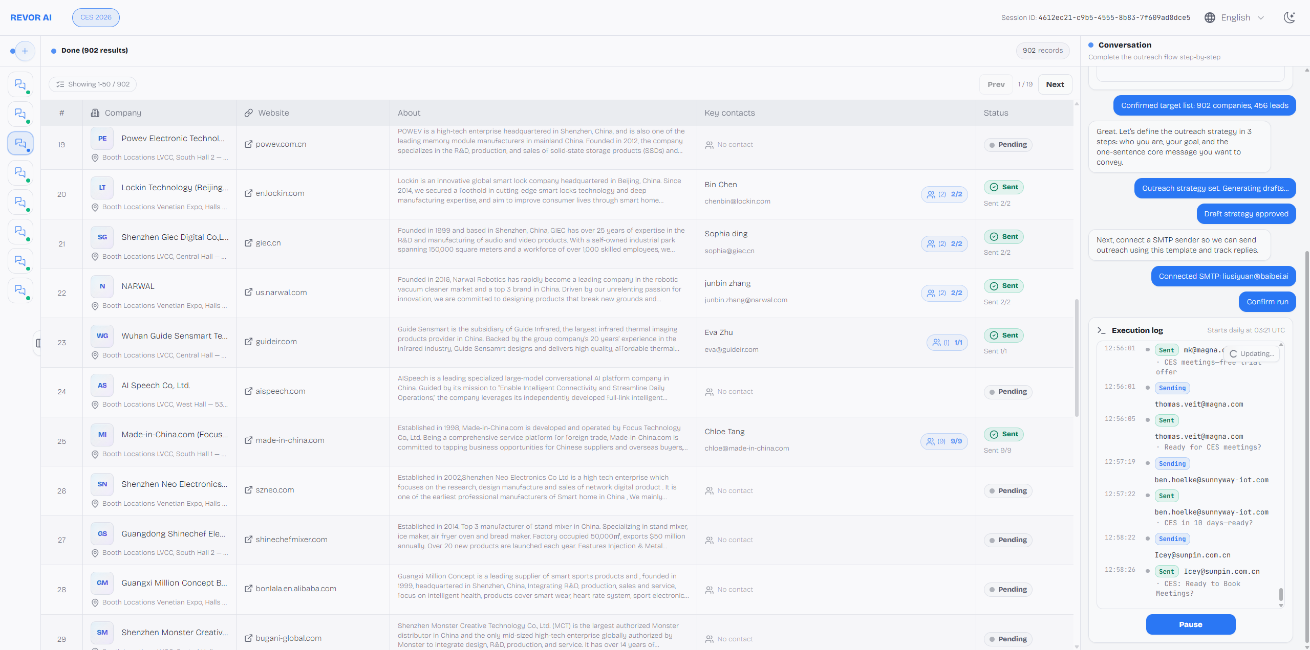 CES 2026 Outreach Agent by Revor gallery image