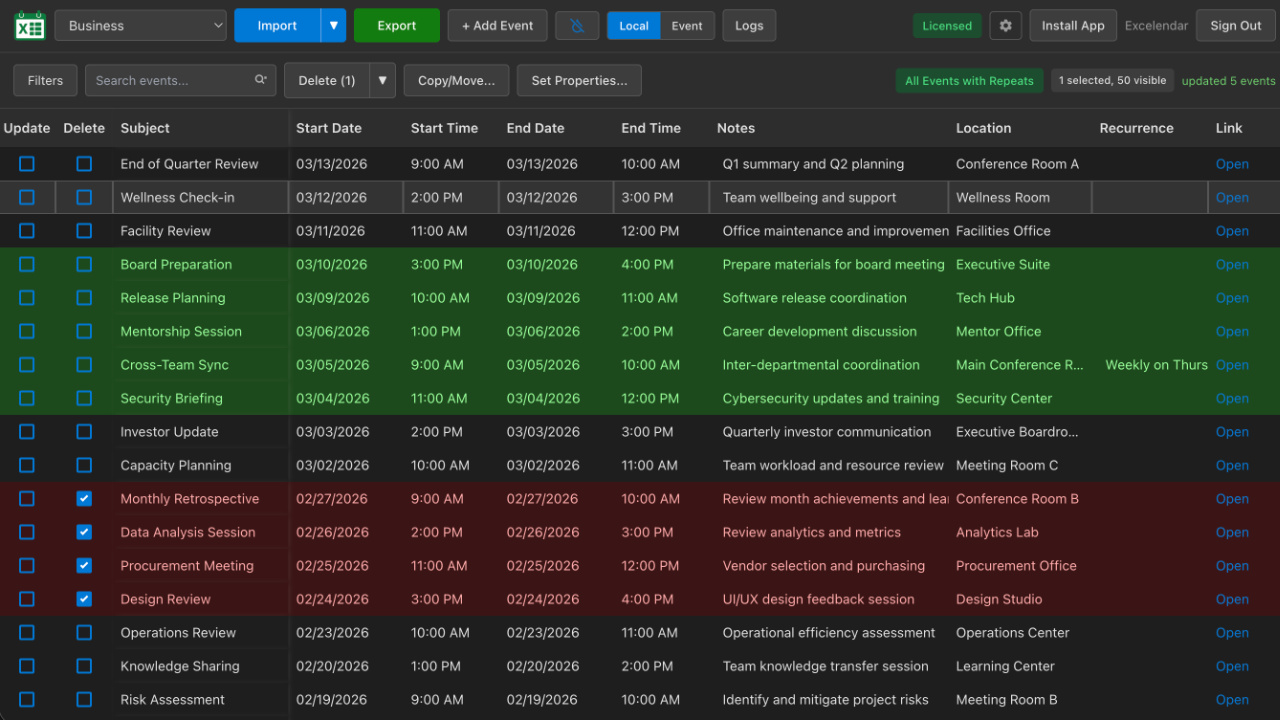 Excelendar gallery image