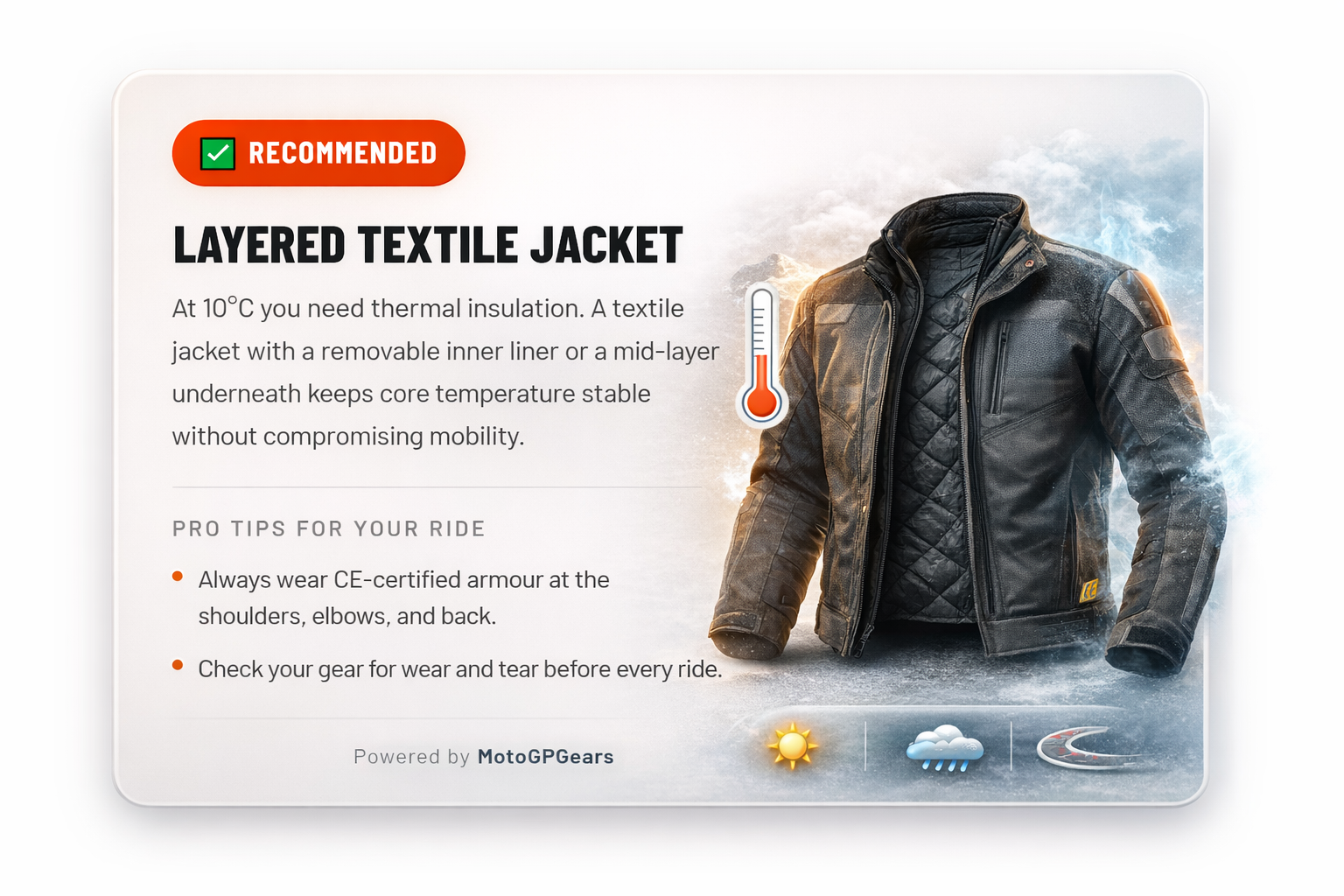 Weather Motorcycle Jacket Recommender gallery image