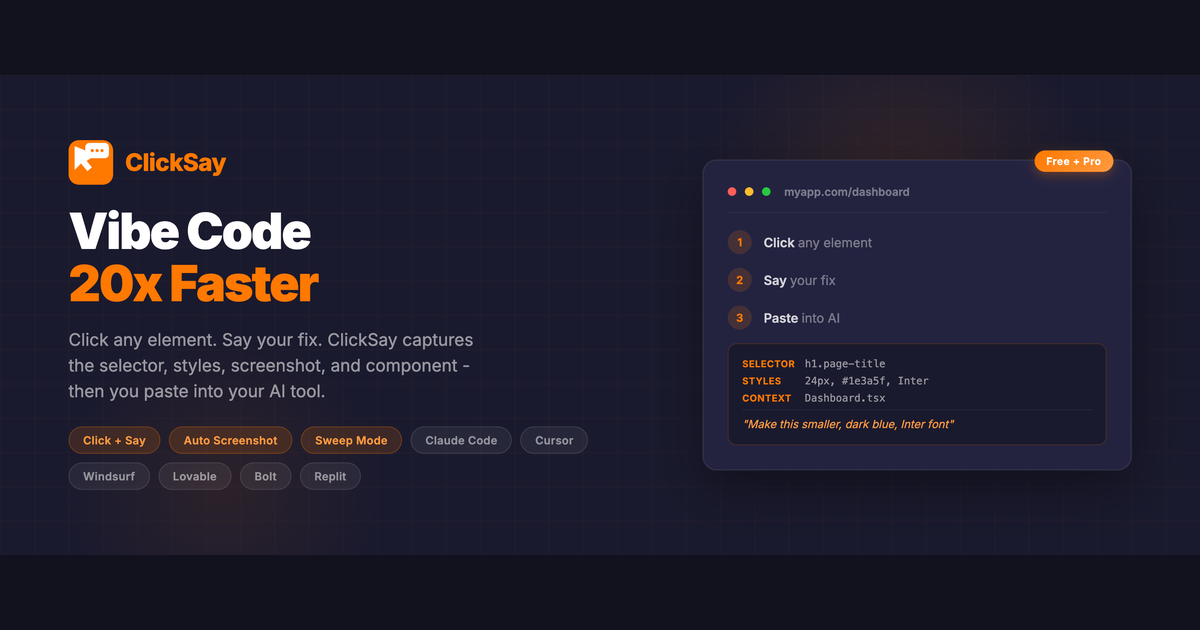 ClickSay - Main product screenshot demonstrating key features and user interface