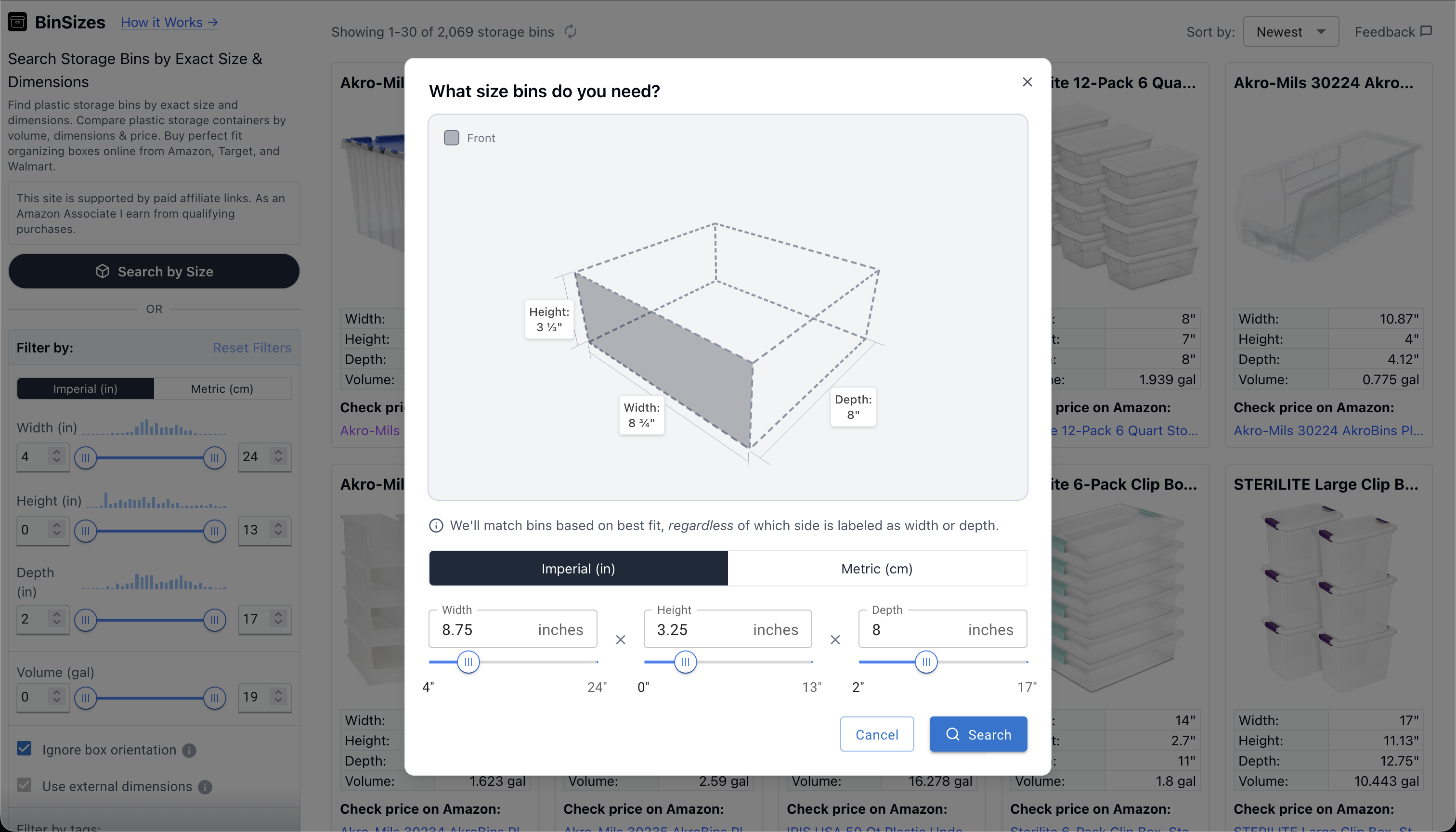 BinSizes gallery image