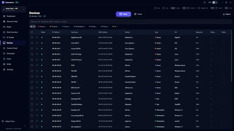 Subnetlens Network Scanner for Windows screenshot 4