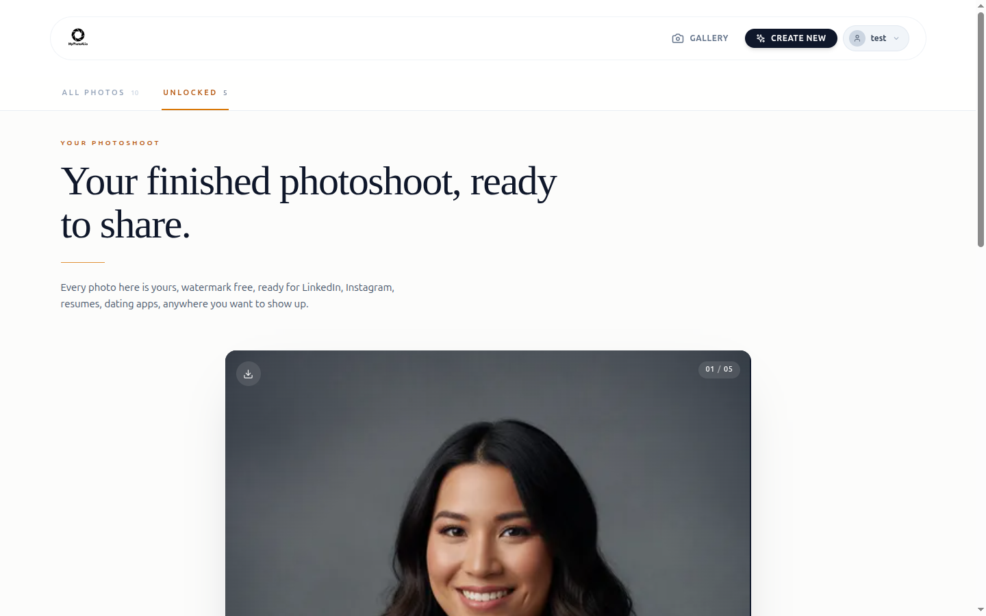MyPhotoAI gallery image