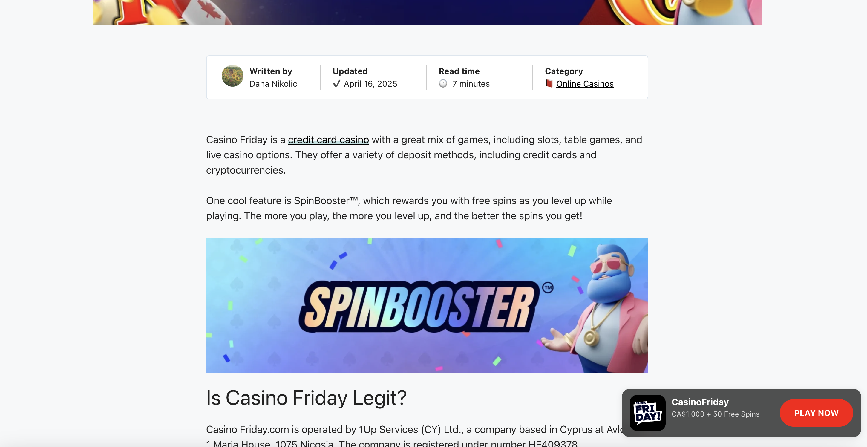 Credit Card Casinos Canada gallery image