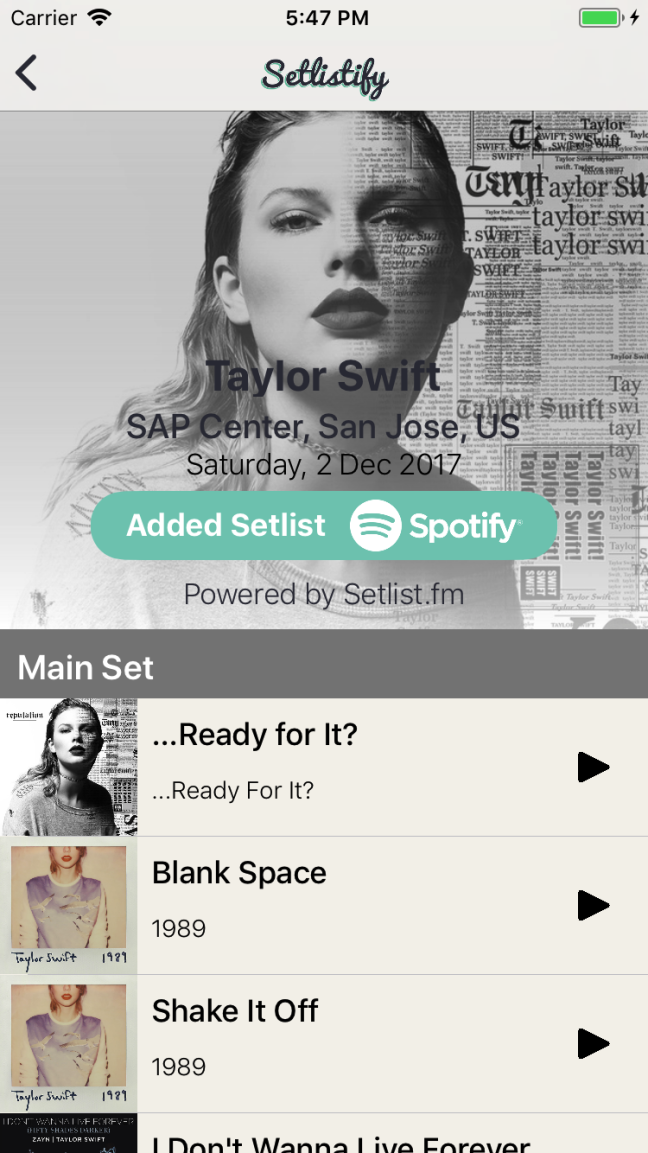 Setlistify gallery image