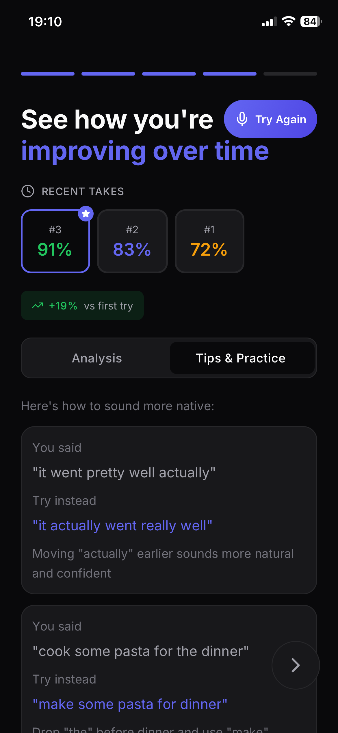Tomo: Speak & Get Feedback - Screenshot 3 showing product features and functionality