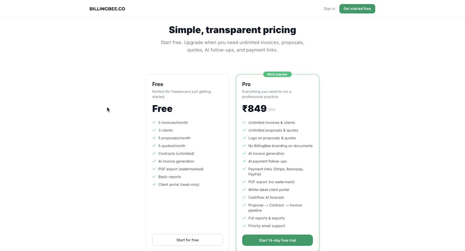 BillingBee.co screenshot 2