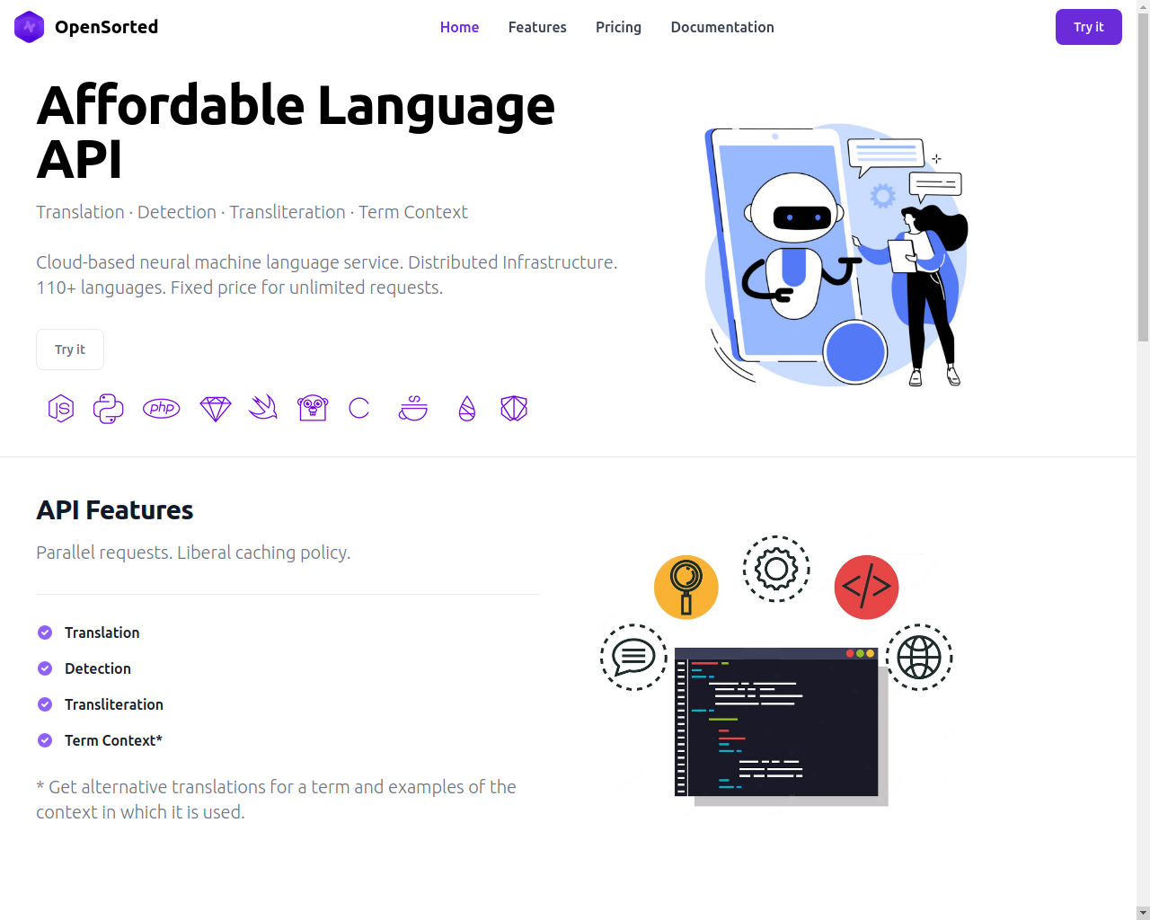 API ngôn ngữ giá cả phải chăng media 1