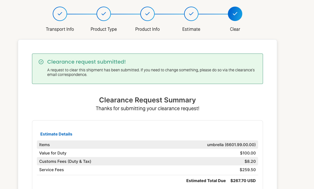 Customs duty estimator media 2