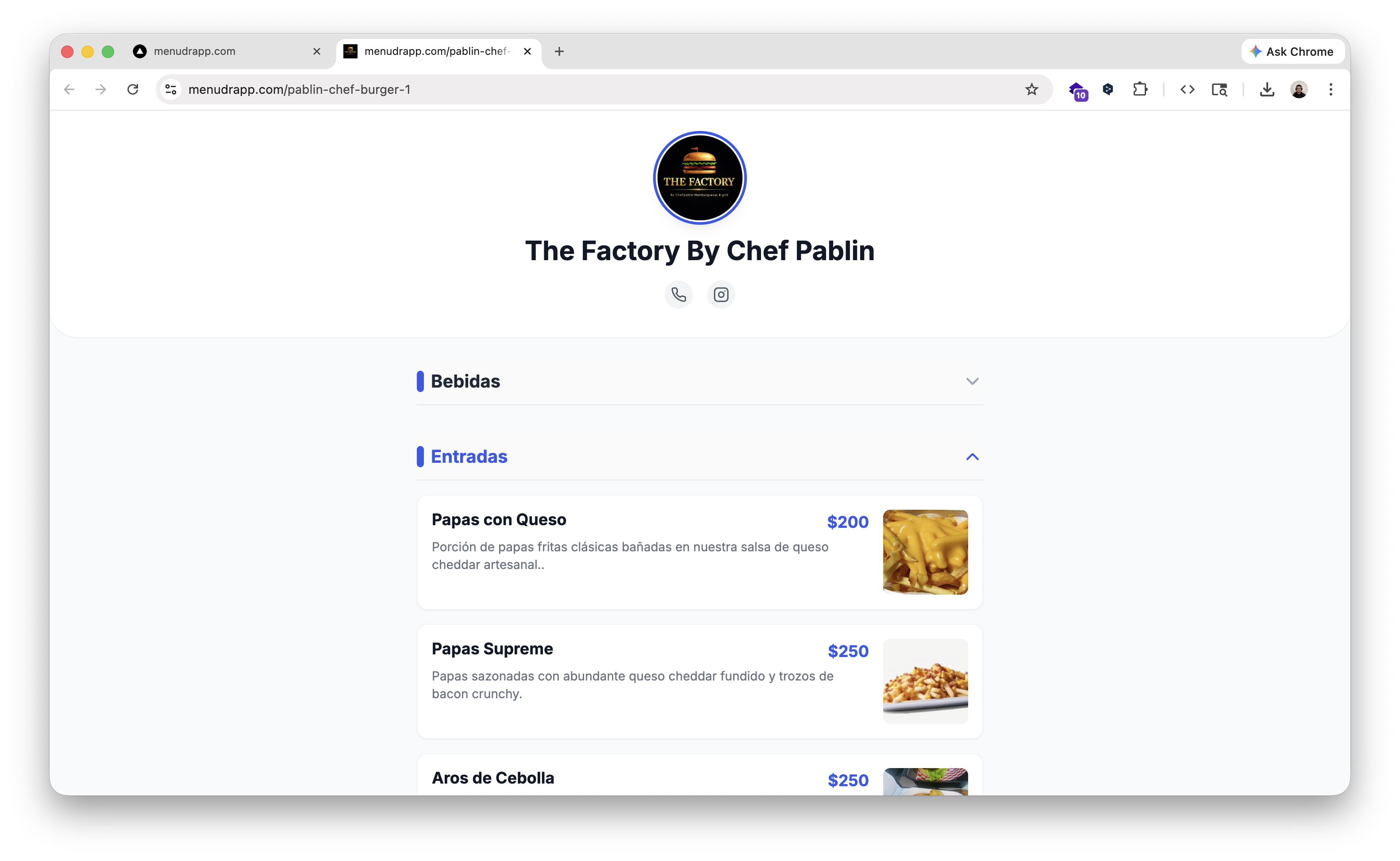 Menudrapp - Screenshot 4 showing product features and functionality
