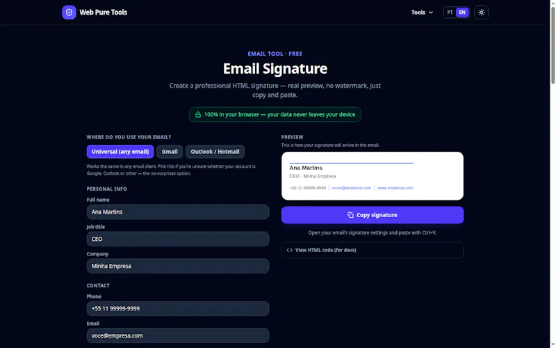 Web Pure Tools screenshot 3