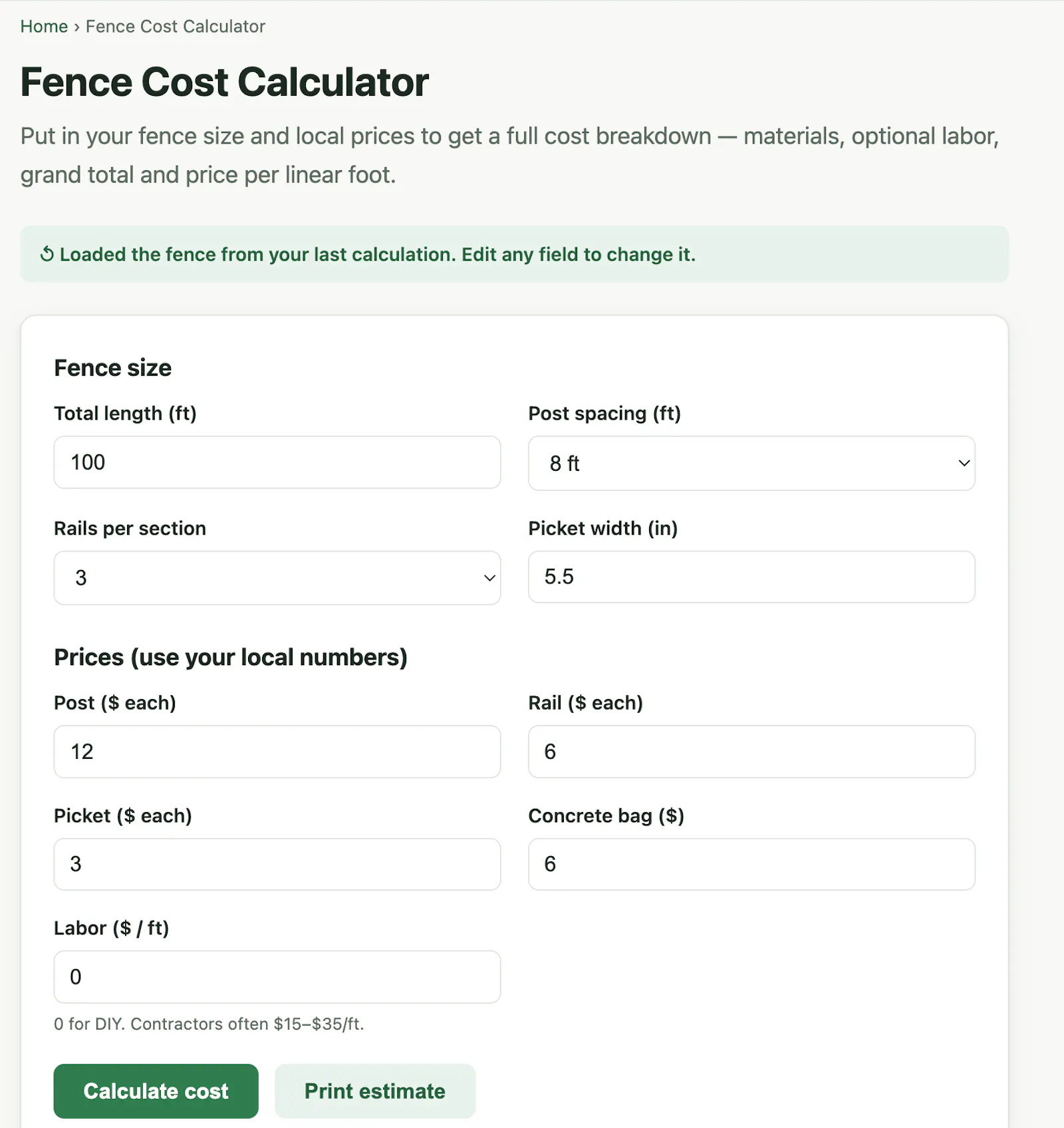 FenceTally screenshot 5