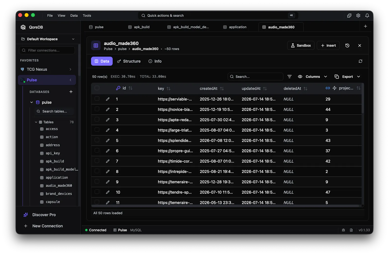 QoreDB screenshot 7