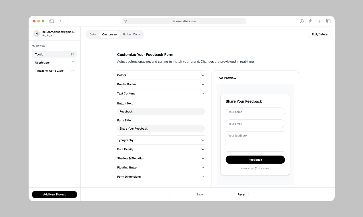 Userletters screenshot 3