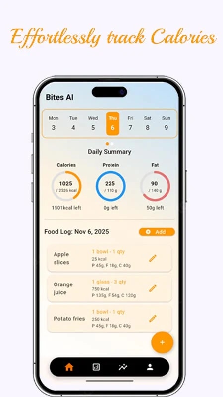 Bites AI - Main screenshot showing features and interface