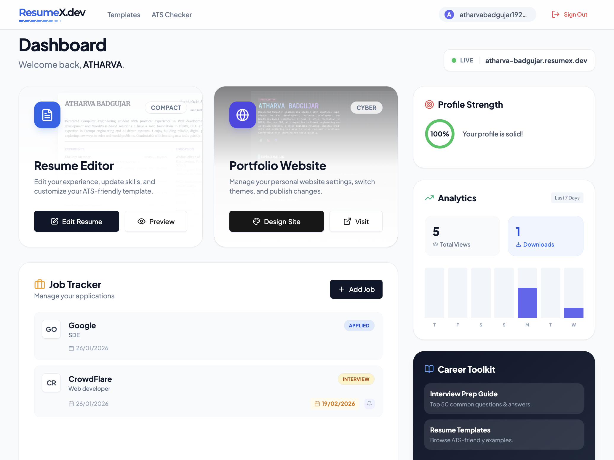 ResumeX - Screenshot 3 showing product features and functionality