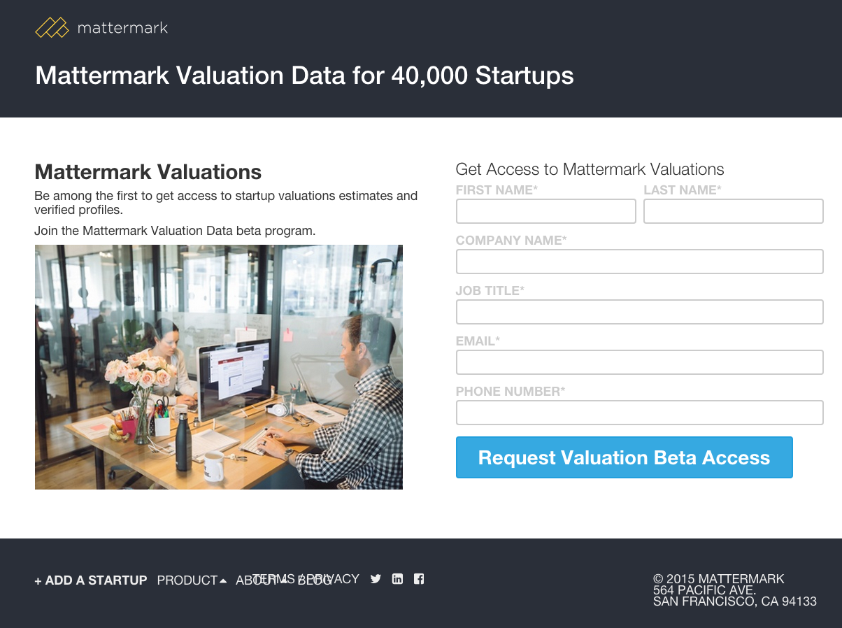 Mattermark Valuations Image