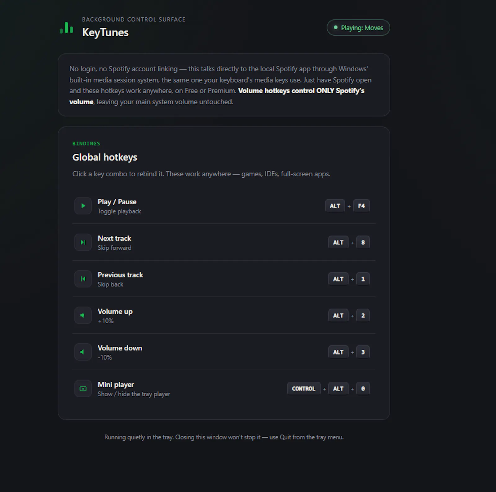KeyTunes for Spotify screenshot 1
