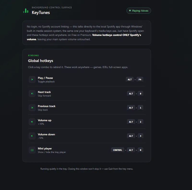 KeyTunes for Spotify screenshot 1
