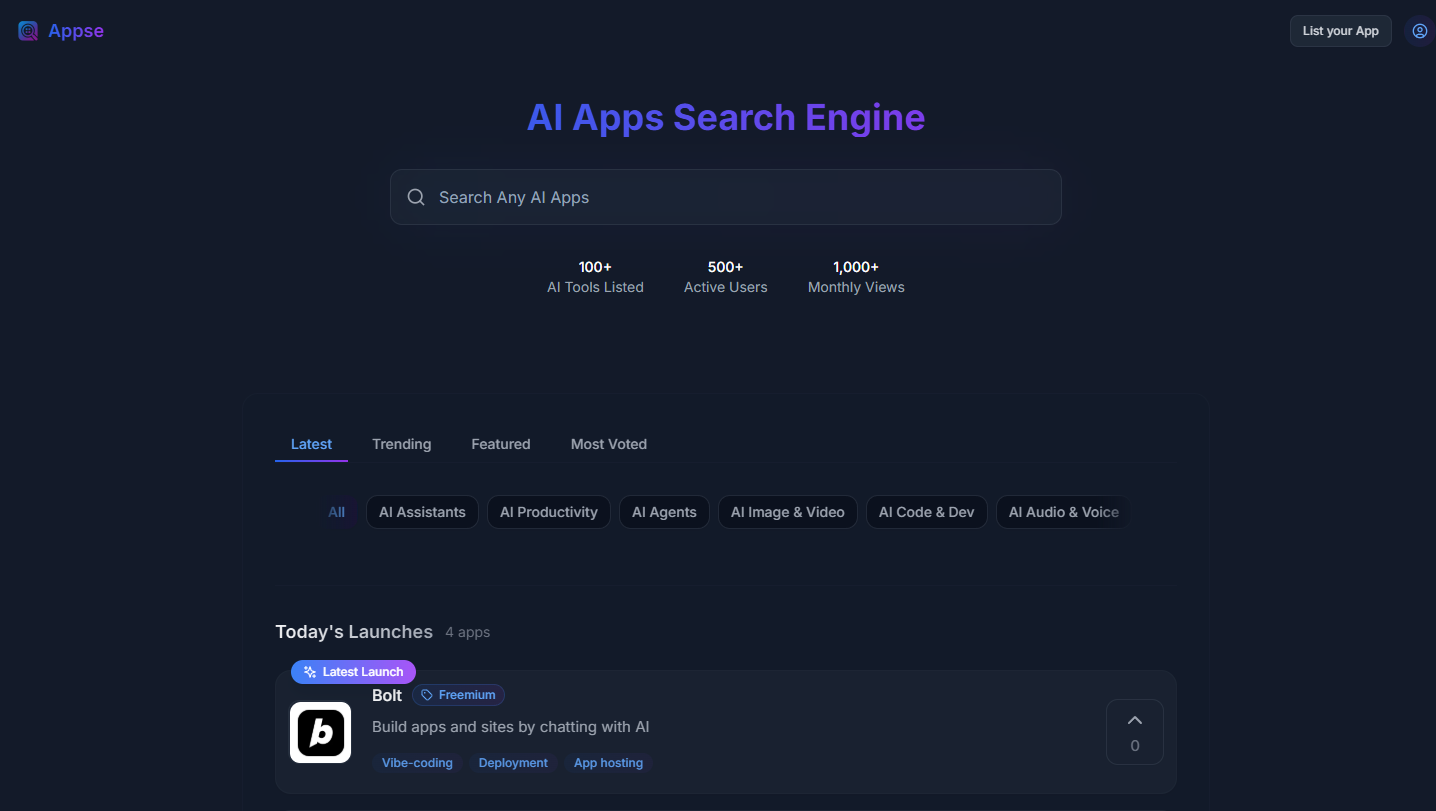 Appse - Main product screenshot demonstrating key features and user interface
